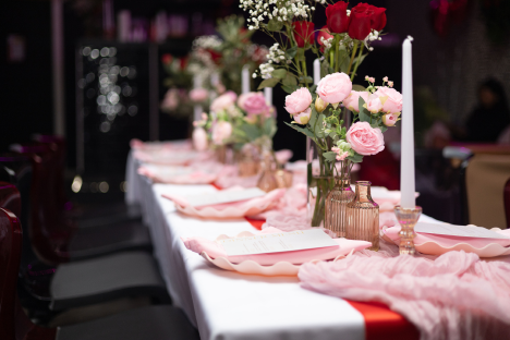 Table setup closeup